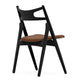 Carl Hansen CH29P Sawbuck Chair in Oak Black Lacquer, Thor 307 — packshot, detail