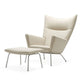 Carl Hansen CH445 Wing Chair in Balder 3310 — studio, with CH446 footrest