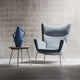 Carl Hansen CH415 Coffee Table — lifestyle, with CH445 lounge chair