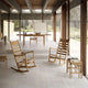 Carl Hansen CH45 Rocking Chair in Oak Oil — lifestyle, with CH44 lounge chair and cushion