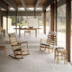 Carl Hansen CH45 Rocking Chair in Oak Oil — lifestyle, with CH53 stool and cushions