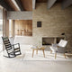 Carl Hansen CU CH45 Rocking Chair Cushions in Sisu 0805 — lifestyle, with CH45 Rocking Chair in Oak Black, Natural Paper Cord