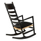 Carl Hansen CU CH45 Rocking Chair Cushions in Hallingdal 180 — studio, with CH45 Rocking Chair in Oak Black, Natural Paper Cord, detail
