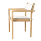 Carl Hansen AH502 Outdoor Dining Chair with Armrests in teak — packshot, with cushion