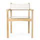 Carl Hansen AH502 Outdoor Dining Chair with Armrests in teak — packshot, detail, with cushions