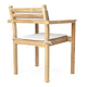 Carl Hansen AH502 Outdoor Dining Chair with Armrests in teak — packshot, detail, with cushions