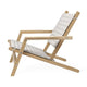 Carl Hansen AH603 Outdoor Deck Chair in teak — packshot, with cushions