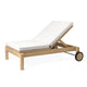 Carl Hansen AH604 Outdoor Sun Lounger in teak — packshot, with cushions