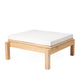 Carl Hansen AH604F Outdoor Lounger Footstool in teak — packshot, with cushion