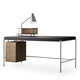 Carl Hansen AJ52 Society Table by Arne Jacobsen — walnut writing desk with leather top, view 1