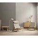 Carl Hansen BM0488S Table Bench Short in Oak Oil — lifestyle, with Carl Hansen FK10 and FK11 Plico Chair