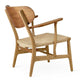 Carl Hansen CH22 Lounge Chair in Teak/Oak Oil, natural paper cord — packshot, detail