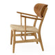 Carl Hansen CH22 Lounge Chair in Teak/Oak Oil, natural paper cord — packshot, detail