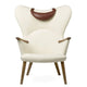 Carl Hansen CH78 Mama Bear Neck Pillow in Sif 92 — studio, with CH78 Chair in Walnut Oil