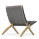Carl Hansen MG501 Cuba Chair Outdoor in Teak, Charcoal — packshot, detail