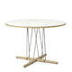 Carl Hansen E020 Embrace Dining Table in Oak White Oil, white, stainless steel — packshot