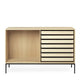Carl Hansen FK632110F Deep Bookcase Floor Standing in Oak Oil — packshot, with FK634021 trays