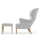 Carl Hansen FH419 Heritage Chair — packshot, with FH420 Heritage Footstool