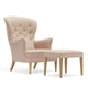Carl Hansen FH420 Heritage Footstool — packshot, with FH419 Heritage Chair