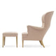 Carl Hansen FH420 Heritage Footstool — packshot, detail, with FH419 Heritage Chair