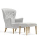 Carl Hansen FH420 Heritage Footstool — packshot, with FH419 Heritage Chair