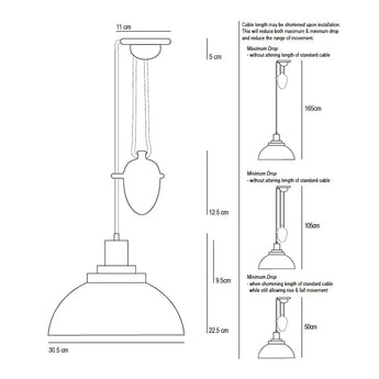 Original BTC Cosmo Rise & Fall Stepped Pendant Light