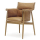 Carl Hansen E005 Embrace Dining Armchair in Oak Oil, Leather — packshot
