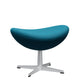 Fritz Hansen 3127 Egg Footstool in Technicolour Pacific Blue with matt brushed base — packshot