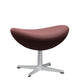 Fritz Hansen 3127 Egg Footstool in Technicolour Plum with matt brushed base — packshot