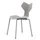  Fritz Hansen 3130 Grand Prix Chair Nine Grey Coloured Ash Seat Silver Grey Base — packshot, detail