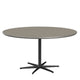 Fritz Hansen Circular Dining Table A826 in Brown Ottowa Fenix Laminate with Black Base — packshot