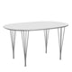 Fritz Hansen Superellipse Dining Table B611 in Fenix Laminate Top with Chrome Base — packshot