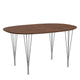 Fritz Hansen Superellipse Dining Table B611 in Walnut veneer with chrome legs — packshot