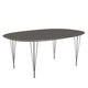 Fritz Hansen Superellipse Dining Table B613 in Fenix Laminate Grey Top with Chrome Legs — packshot