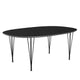 Fritz Hansen Superellipse Dining Table B613 in Fenix Laminate Black Top with Black Legs — packshot