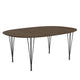 Fritz Hansen Superellipse Dining Table B613 in Clear Walnut Veneer Top with Black Legs — packshot