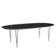 Fritz Hansen Superellipse Dining Table B614 in Fenix Laminate Black with Chrome Legs — packshot