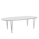 Fritz Hansen Superellipse Dining Table B614 in Fenix Laminate White with Chrome Legs — packshot