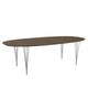Fritz Hansen Superellipse Dining Table B614 in Clear Walnut Veneer with Chrome Legs — packshot