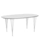 Fritz Hansen Superellipse Dining Table B616 in Fenix Laminate White with White Legs — packshot