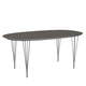 Fritz Hansen Superellipse Dining Table B616 in Fenix Laminate Grey with Chrome Legs — packshot
