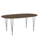 Fritz Hansen Superellipse Dining Table B616 in Walnut Veneer with Chrome Legs — packshot