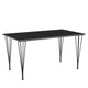 Fritz Hansen Rectangular Dining Table B637 in Black Fenix Laminate — packshot, detail