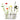 Fritz Hansen Ikebana Vase Long Stainless Steel — packshot, with flowers and foliage