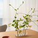 Fritz Hansen Ikebana Vase Long Stainless Steel — lifestyle, floral arrangement on dining table