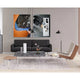 Fritz Hansen PK61A Square Coffee Table 120cm — lifestyle, living room with PK22 chairs and PK33 stool