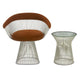 Knoll Platner Side Table in Polished Nickel, Clear Glass — studio, with Platner Side Chair