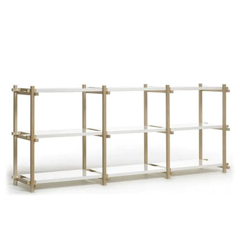 Hay Woody Low Shelves Natural Wood/White Shelves