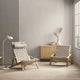 Carl Hansen FK11 Plico Chair in Oak Oil, canvas — lifestyle, with FK10 Plico Chair and FK63