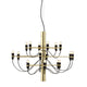 Flos 2097/18 Chandelier by Gino Sarfatti – brass with frosted bulbs